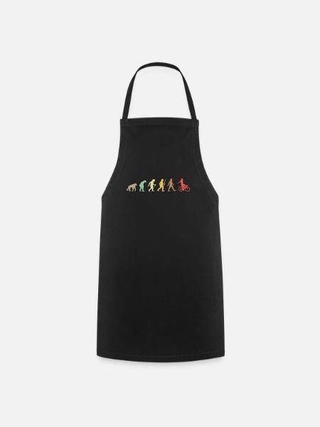Bike Retro Cycling Evolution Bicycle - Cooking Apron - black