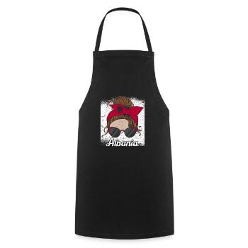 Albanian Flag Albanian Eagle Shqiponja - Cooking Apron - black - Front - AI Model Male 185 dark (185cm)