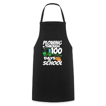 100. Tag Des Schul Traktorkostüms 100 Schultage - Kochschürze - Schwarz - Vorne - AI Model Male 185 dark (185cm)