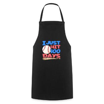 100. Tag Des Schulbaseballkostüms 100 Tage - Kochschürze - Schwarz - Vorne - AI Model Male 185 dark (185cm)