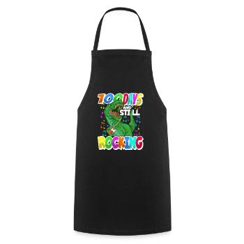100th Day of School Dino Costume 100 Days of School - Cooking Apron - black - Front - AI Model Male 185 dark (185cm)
