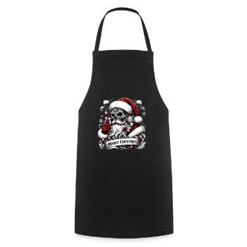 Merry Christmas Creepy Goth Santa Pajama - Cooking Apron - black - Front - AI Model Male 185 dark (185cm)