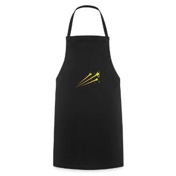 shooting stars, night sky, astronomy - Cooking Apron - black - Front - AI Model Male 185 dark (185cm)