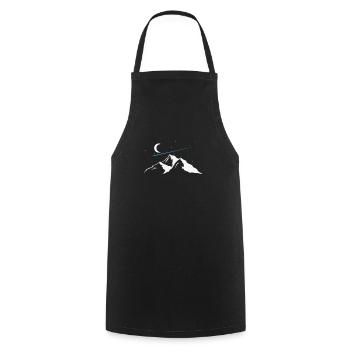 Shooting stars over mountains sky - Cooking Apron - black - Front - AI Model Male 185 dark (185cm)