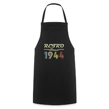 Retro seit 1944 Geburtstagsgeschenk - Kochschürze - Schwarz - Vorne - AI Model Male 185 dark (185cm)