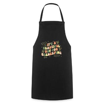 Apiculteur apiculture abeille Groovy Vintage - Tablier de cuisine - noir - Devant - AI Model Male 185 dark (185cm)