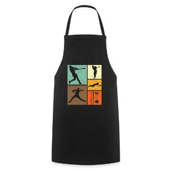 Baseball Stylish Retro Vintage Design for Players - Cooking Apron - black - Front - AI Model Male 185 dark (185cm)