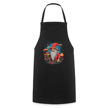 Mushroom Weihnachtsmann| Fantasy Pilze Natur Goa - Kochschürze - Schwarz - Vorne - AI Model Male 185 dark (185cm)