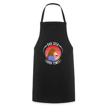 Bad idea good times - Cooking Apron - black - Front - AI Model Male 185 dark (185cm)