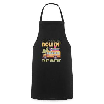 Funny School Bus Driver Appreciation anniversary - Cooking Apron - black - Front - AI Model Male 185 dark (185cm)