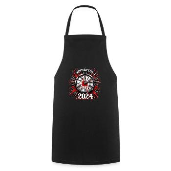 Blood Splatter Clock 80s Slasher Horror New - Cooking Apron - black - Front - AI Model Male 185 dark (185cm)