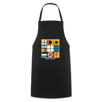 Bauhaus Architecture Geometric Aesthetic - Cooking Apron - black - Front - AI Model Male 185 dark (185cm)