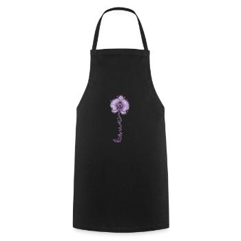 Love Orchid Plant Flower - Cooking Apron - black - Front - AI Model Male 185 dark (185cm)