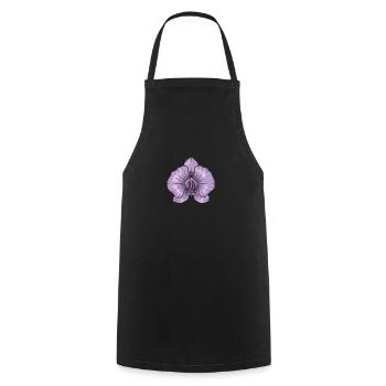 Plante de fleur d’orchidée - Tablier de cuisine - noir - Devant - AI Model Male 185 dark (185cm)