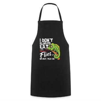 Je ne mange pas toujours des mouches, caméléon T-shirt - Tablier de cuisine - noir - Devant - AI Model Male 185 dark (185cm)