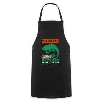 Avertissement : Cette personne parle peut-être de reptiles - Tablier de cuisine - noir - Devant - AI Model Male 185 dark (185cm)