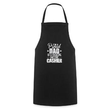 I'm a proud Dad of a freaking awesome Cashier - Cooking Apron - black - Front - AI Model Male 185 dark (185cm)