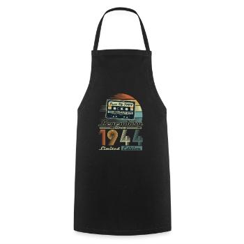 Legendary Since 1944 Vintage Birthday Gift - Cooking Apron - black - Front - AI Model Male 185 dark (185cm)