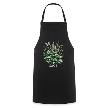 Herbs Herbalist Plant Gardening Gardener Botanical - Cooking Apron - black - Front - AI Model Male 185 dark (185cm)
