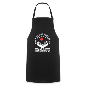 Im tired of waking up and not being in japan - Cooking Apron - black - Front - AI Model Male 185 dark (185cm)