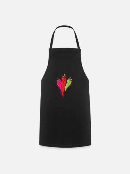 Chilipepers Hitte Spice Scoville - Keukenschort - zwart