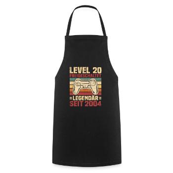 Level 20 freigeschaltet legendär seit 2004 - Kochschürze - Schwarz - Vorne - AI Model Male 185 dark (185cm)