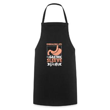 Gastric sleeve, gastric sleeve, gastrectomy, gastrectomy - Cooking Apron - black - Front - AI Model Male 185 dark (185cm)