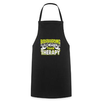 Bodyboarding Bodyboarding Cheaper Than Therapy - Cooking Apron - black - Front - AI Model Male 185 dark (185cm)