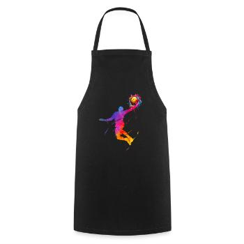 Basketteur Panier de Basket Basket-ball Cadeau - Tablier de cuisine - noir - Devant - AI Model Male 185 dark (185cm)