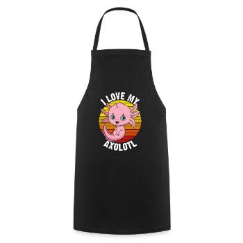Ich Liebe Meine Axolotl Im Retro-T-Shirt - Kochschürze - Schwarz - Vorne - AI Model Male 185 dark (185cm)