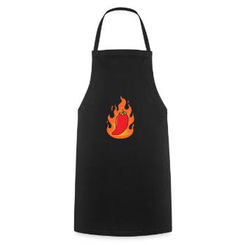 piquant d’épices de piment brûlant - Tablier de cuisine - noir - Devant - AI Model Male 185 dark (185cm)