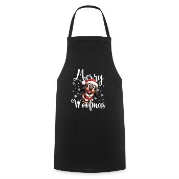 Wire-haired Dachshund Dog Christmas - Cooking Apron - black - Front - AI Model Male 185 dark (185cm)