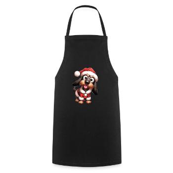 Wire-haired Dachshund Dog Christmas - Cooking Apron - black - Front - AI Model Male 185 dark (185cm)