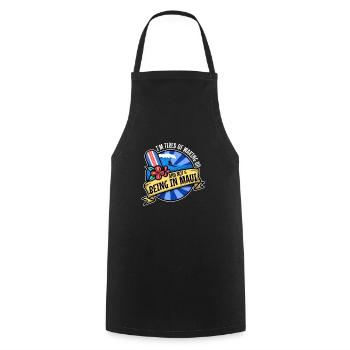 Im tired of waking up and not being in Maui - Cooking Apron - black - Front - AI Model Male 185 dark (185cm)
