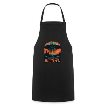 Alimenter le sentiment que je veux croire au design - Tablier de cuisine - noir - Devant - AI Model Male 185 dark (185cm)