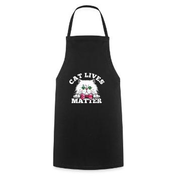 Counting Cat Lives - Cooking Apron - black - Front - AI Model Male 185 dark (185cm)