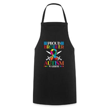 Proud brother of an autism warrior - Cooking Apron - black - Front - AI Model Male 185 dark (185cm)