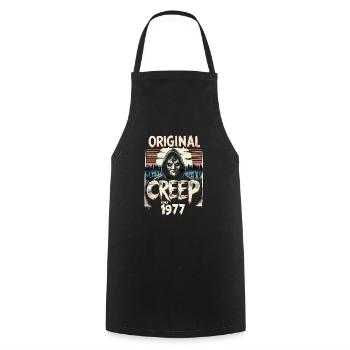 Vintage Creep depuis 1977 - anniversaire d’horreur rétro - Tablier de cuisine - noir - Devant - AI Model Male 185 dark (185cm)