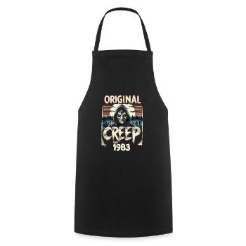 Vintage Creep depuis 1983 - anniversaire d’horreur rétro - Tablier de cuisine - noir - Devant - AI Model Male 185 dark (185cm)