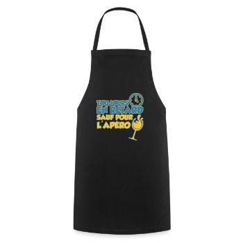 Retard Cadeau Apéro Humour Beauf Alcool Apéritif - Tablier de cuisine - noir - Devant - AI Model Male 185 dark (185cm)