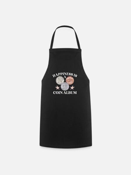 Collection de pièces de monnaie amusante pour les collectionneurs de pièces de monnaie et - Tablier de cuisine - noir