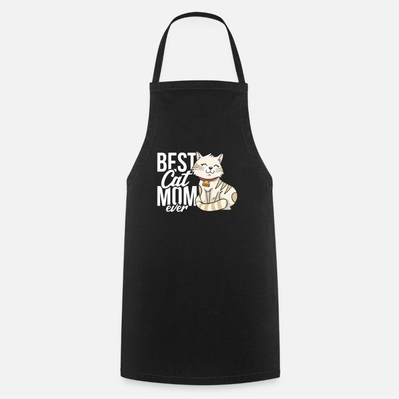 Best Cat Mom Ever - Cooking Apron - black