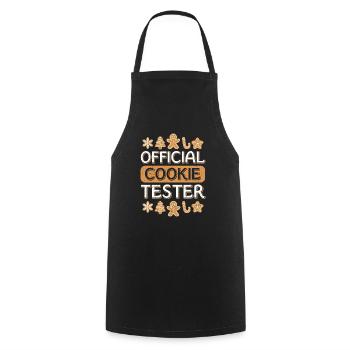 Official Cookie Tester Christmas Cookies - Cooking Apron - black - Front - AI Model Male 185 dark (185cm)
