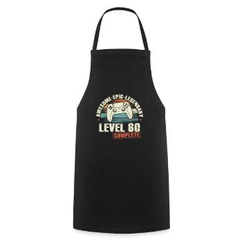 Level 60 Complete 60th Birthday Gift - Cooking Apron - black - Front - AI Model Male 185 dark (185cm)