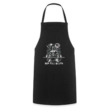 Rep Till Death Bodybuilding Slasher des années 80 - Tablier de cuisine - noir - Devant - AI Model Male 185 dark (185cm)