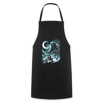 Mystic Moonlight Chase: Slasher on the Prowl - Cooking Apron - black - Front - AI Model Male 185 dark (185cm)