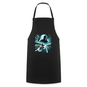 Highway Horror: Ghostly Rider & Slasher - Cooking Apron - black - Front - AI Model Male 185 dark (185cm)