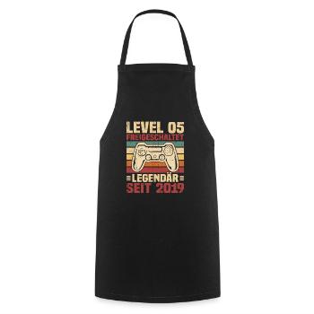 Level 5 freigeschaltet legendär seit 2019 - Kochschürze - Schwarz - Vorne - AI Model Male 185 dark (185cm)