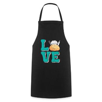 Bread Baking Love LOVE Bakery Bread Baker Bread Baking - Cooking Apron - black - Front - AI Model Male 185 dark (185cm)