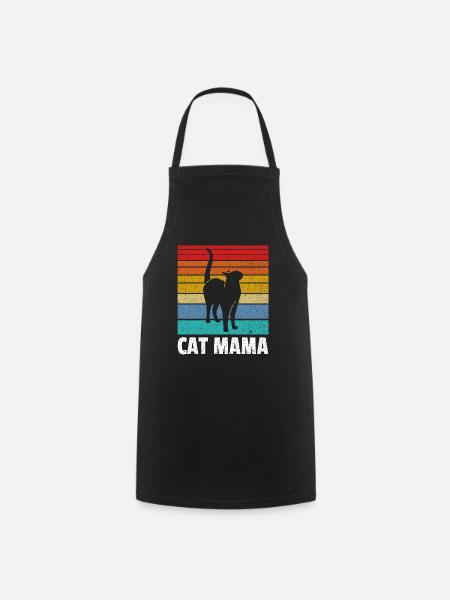 Katzenmama - Kochschürze - Schwarz